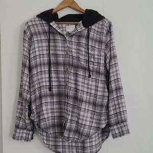 American Eagle Flannel Hoodie